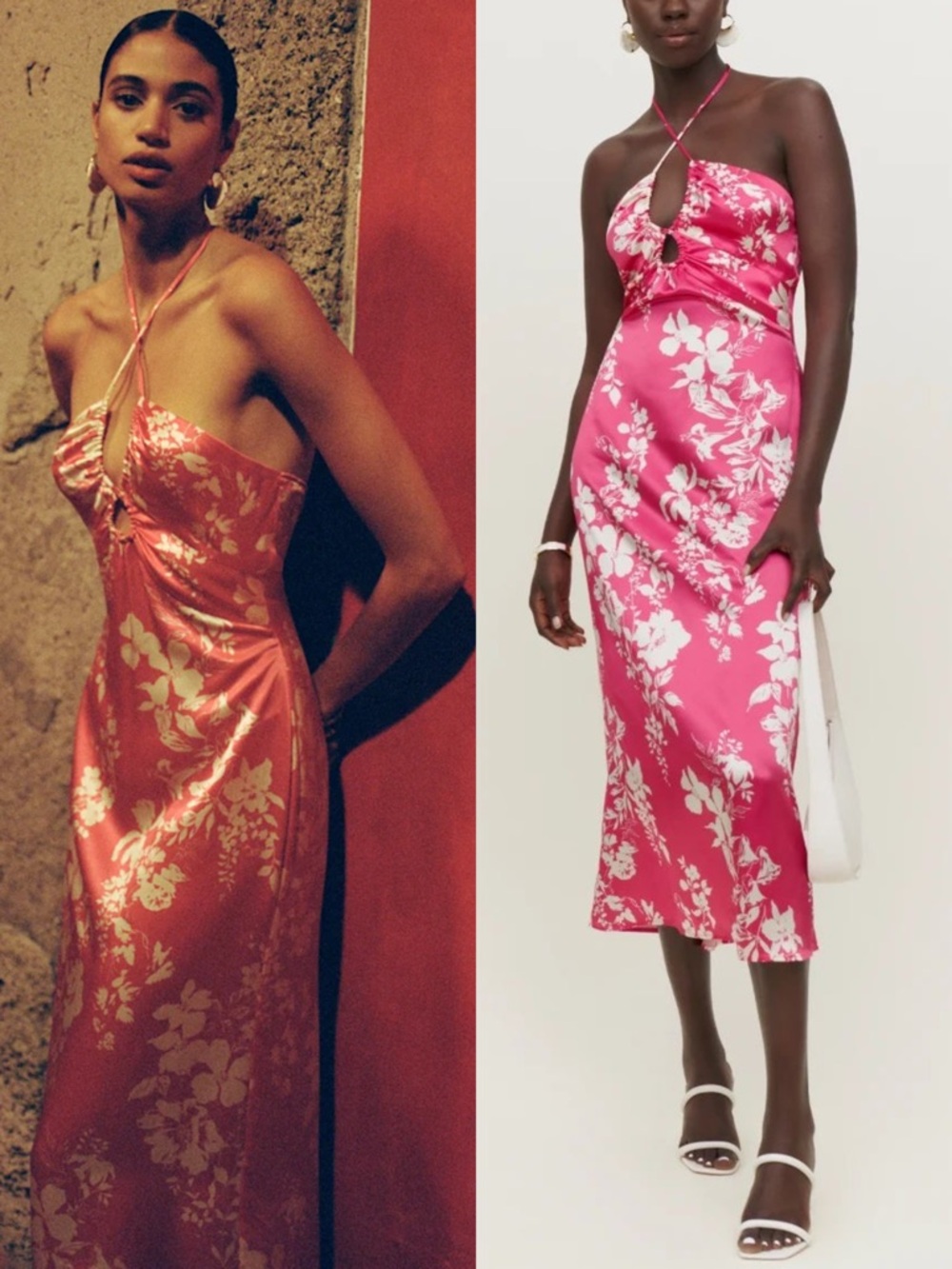 Reformation NWT Antoni Silk Dress in Pink Hothouse Size 8
